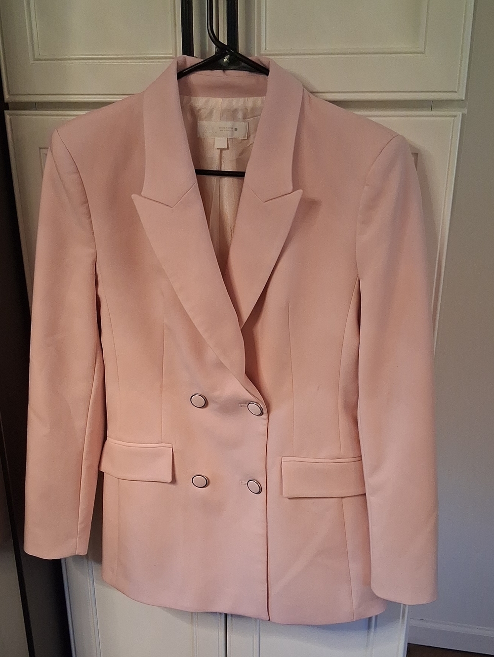 Zara Double Breasted Pink Blazer Size Small - Picture 2 of 8